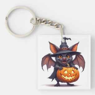 Verhexte Hexenfledermaus mit Kürbislaterne 🎃 Schlüsselanhänger