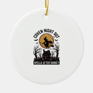 Verhexte Koven-Shirt Vintage Hexenhaus Halloween Keramik Ornament