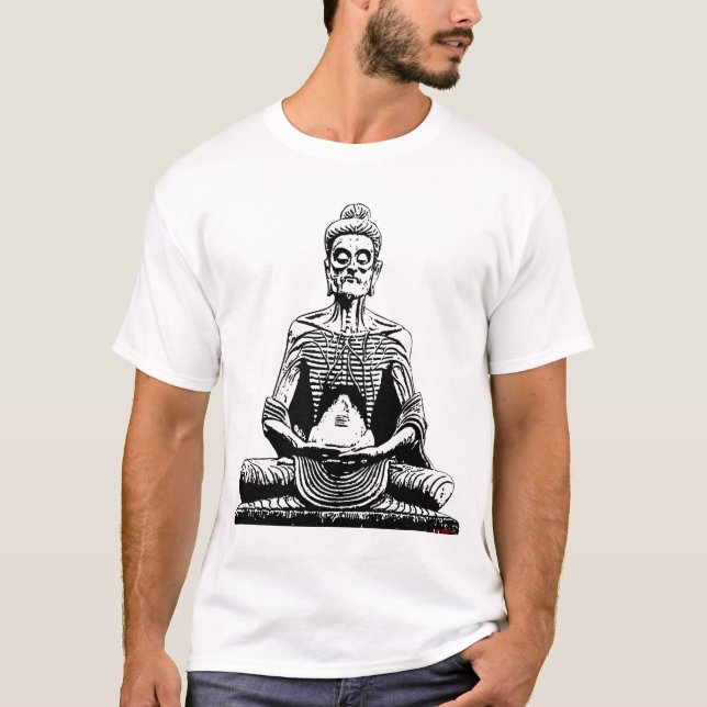 Verhungerndes Buddha-T-Shirt fastendes Siddhartha T-Shirt (Vorderseite)