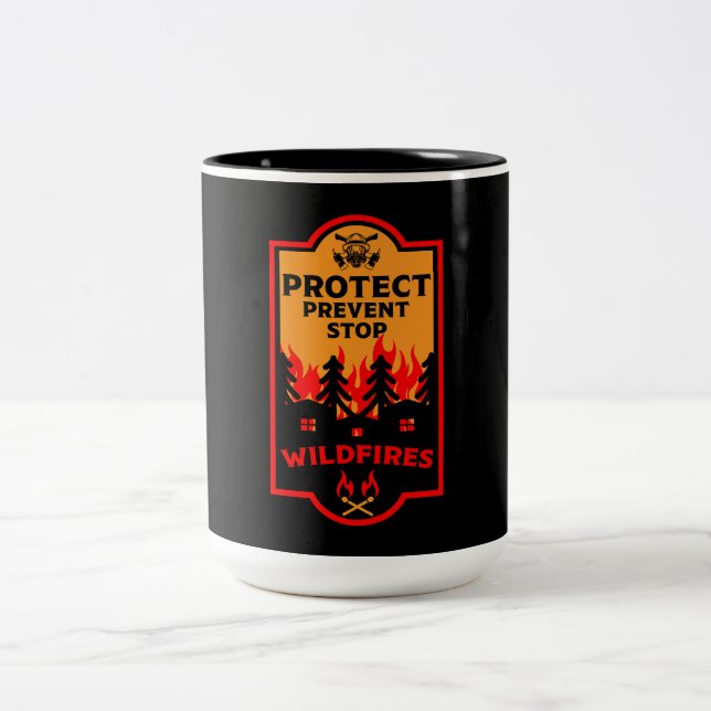 Verhütung von Waldbränden Zweifarbige Tasse (Mittel)