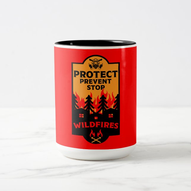 Verhütung von Waldbränden Zweifarbige Tasse (Mittel)