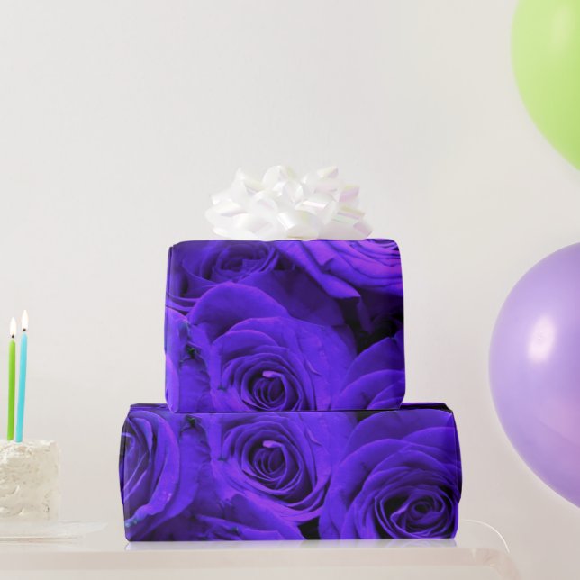 Veri peri periwinkle blaue lila Rose Geschenkpapier (Partygeschenke)