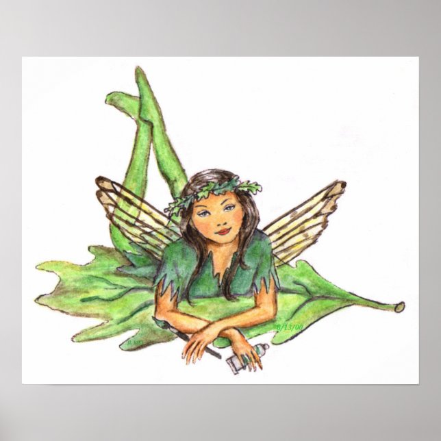 Veridian Green Pixie Fairy JL Biel Poster (Vorne)