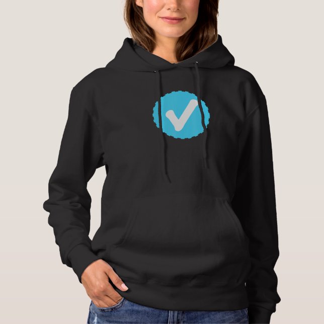 Verified Checkmark Blue Circle With Check Hoodie (Vorderseite)