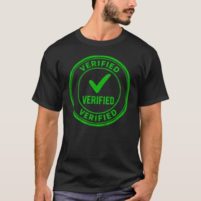 Verified Circular Green Rubber Stamp T-Shirt (Vorderseite)