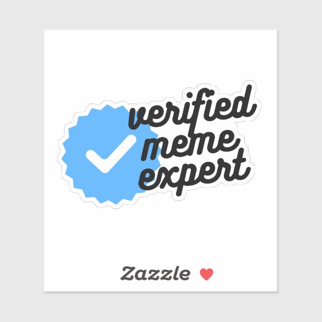 Verified Meme Expert Zitat mit blauem Logo Aufkleber (Blatt)