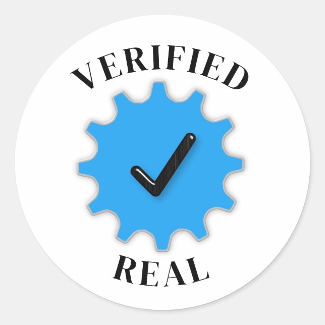 Verified Real Runder Aufkleber (Vorderseite)