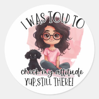 Verifique minha Atitude!! Runder Aufkleber