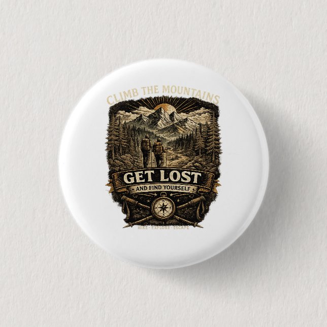 Verirre Dich Und Finde Dich Selbst Button (Vorderseite)