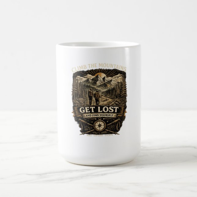 Verirre Dich Und Finde Dich Selbst Kaffeetasse (Mittel)