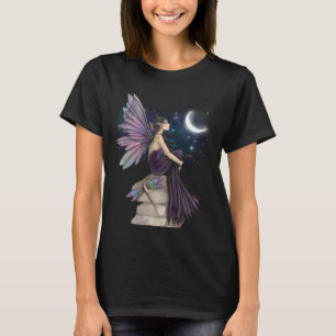 Verirrter Geist Fee mit Libelle und Mond T-Shirt