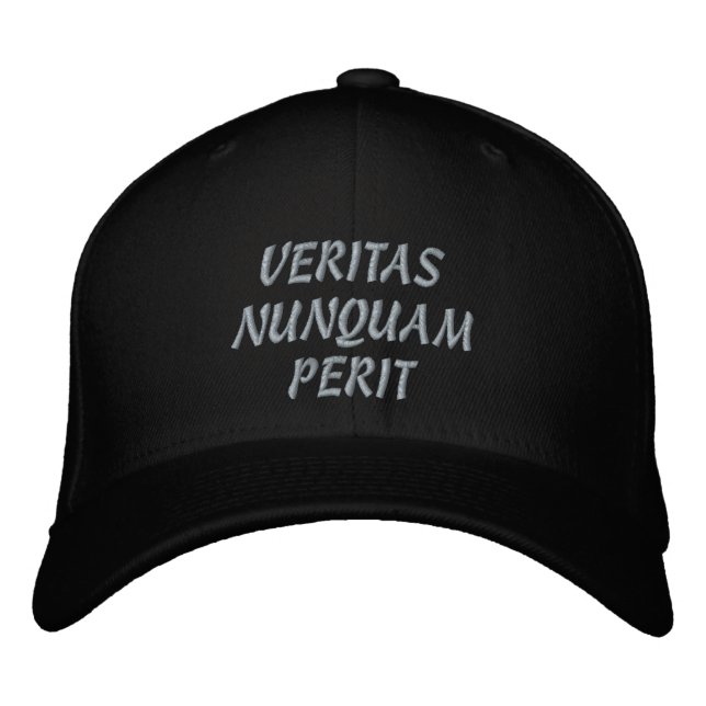 VERITAS NUNQUAM PERIT ( TRUTH NERVER DIES ) BESTICKTE BASEBALLKAPPE (Vorderseite)