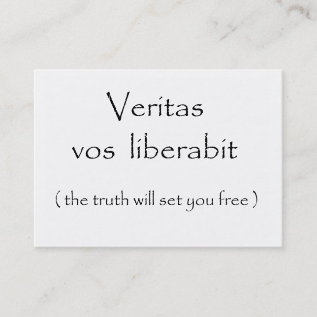 Veritas vos Liberabitgeschäft Karten (Vorderseite)