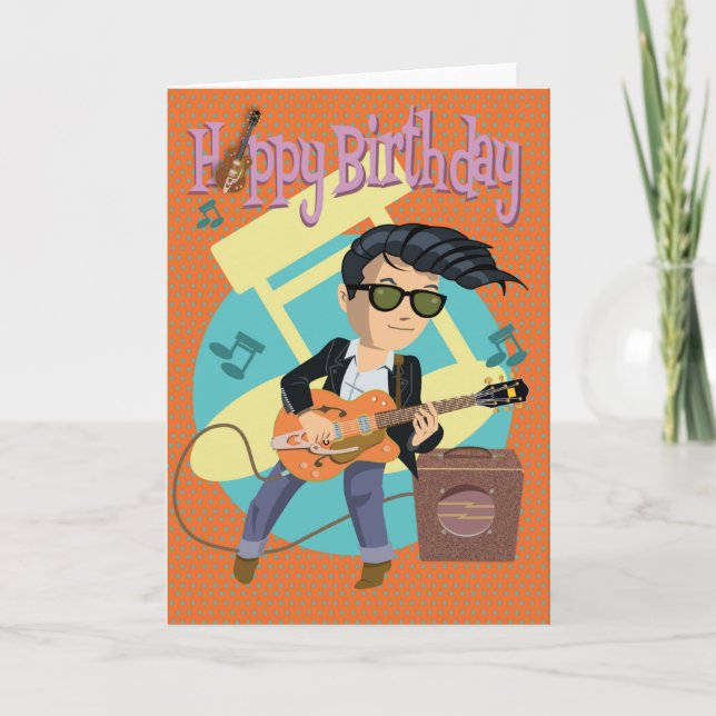 Verjaardagskaart 50ties rock & roll karte (Vorderseite)