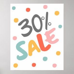 Verkauf 30% Rabatt, Boutique Verkauf, Einzelhandel Poster