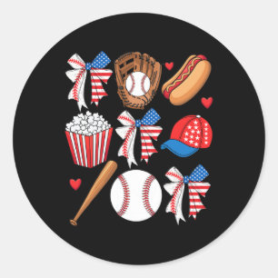 Verkauf 4. Juli Coquette Bow Frauen Mädchen verkau Runder Aufkleber