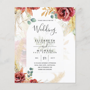 VERKAUF! Boho Burgundy Gold Floral Country Stallfa Flyer