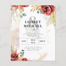 VERKAUF! Boho Burgundy Gold Floral Country Stallfa Flyer