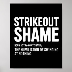 Verkauf Definition Strikeout Scham Handschuh Pitch Poster