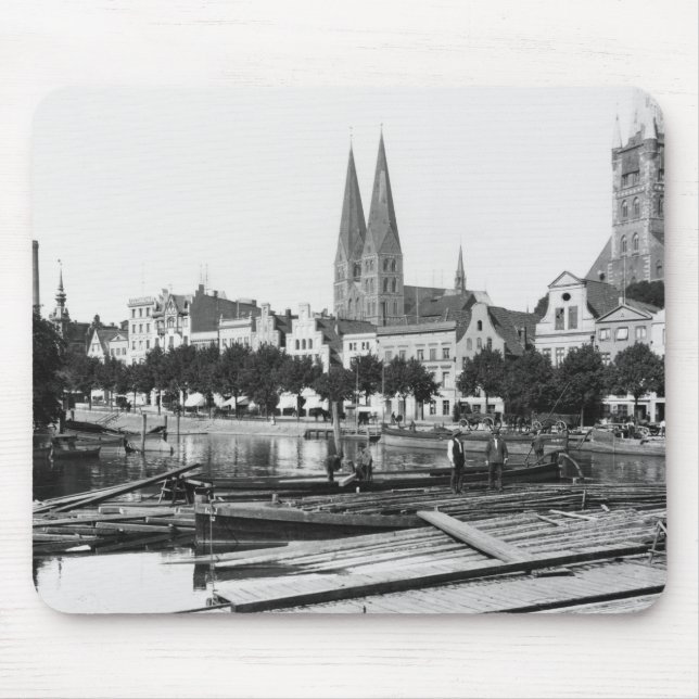 Verkauf des Holzes auf dem Fluss Trave, Lübeck, Mousepad (Vorne)