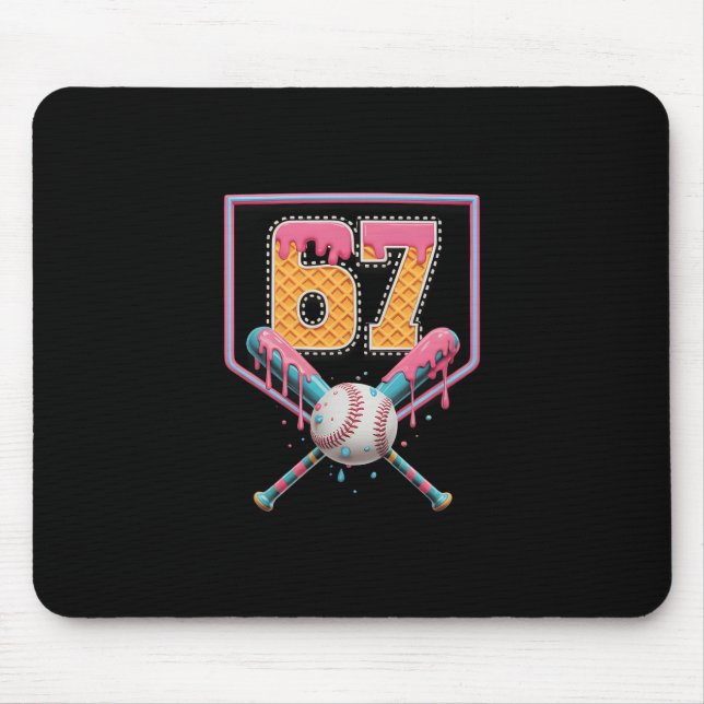 Verkauf Drip Nummer 67 Lustig Sechs Sieben 6 7 Mem Mousepad (Vorne)