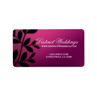 VERKAUF! Elegantes Hochzeitstil Blätter Rosa Lila Adressaufkleber