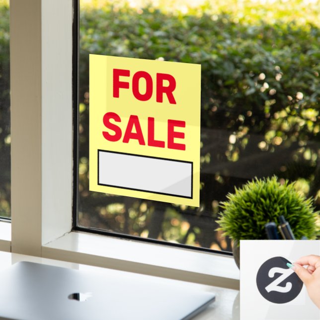 Verkauf Fensteraufkleber (Büro)