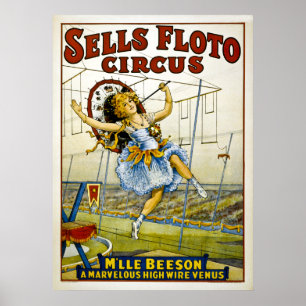 Verkauf Floto Circus - M'lle Beeson - High Wire Ve Poster