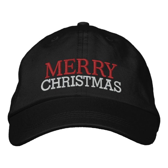 VERKAUF - Frohe Weihnachtskappe durch SRF Bestickte Kappe (Vorderseite)