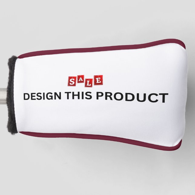 VERKAUF! Golf Putter Head Cover - Burgund Trimm Golf Headcover (Vorderseite)