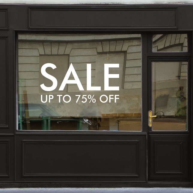 Verkauf im Lager | Business Discount Minimalistisc Fensteraufkleber (Von Creator hochgeladen)