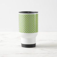 VERKAUF - Kiwi-grüne Polka-Punkt-Retro Reise-Tasse
