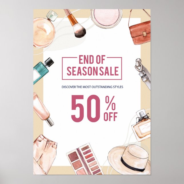 Verkauf von Aquarellfarben Poster (Vorne)