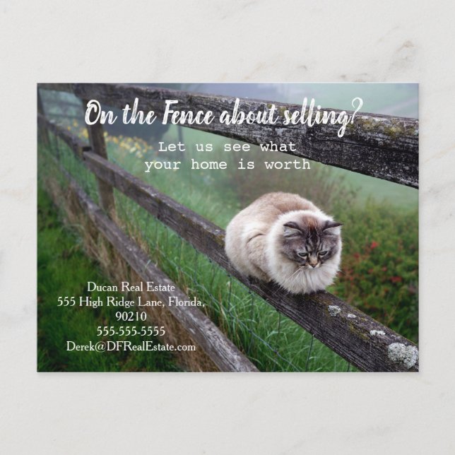 Verkauf von E-Mail-Verweisung Real Anwesen Marketi Postkarte (Vorderseite)