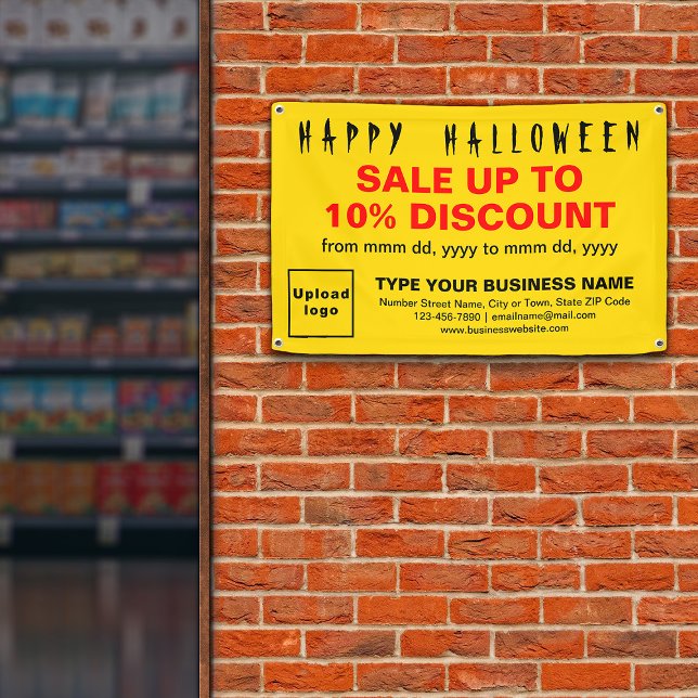 Verkauf von Halloween-Banner Banner (Attract more customers this holiday. Business Halloween sale on yellow rectangle banner.)