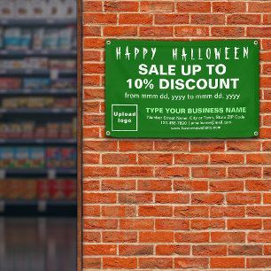 Verkauf von Halloween-Unternehmen auf dem Green-Re Banner