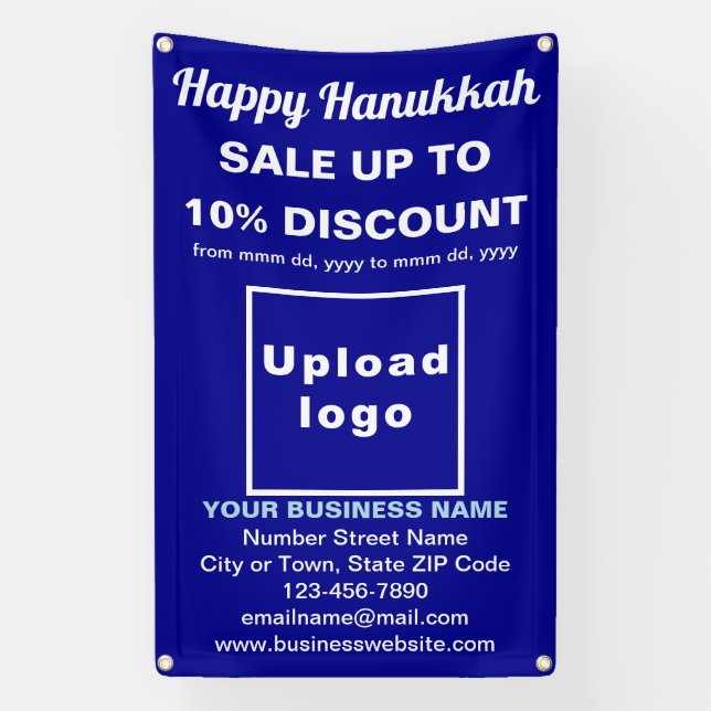 Verkauf von Hanukkah auf blauem Banner (Vertikal)