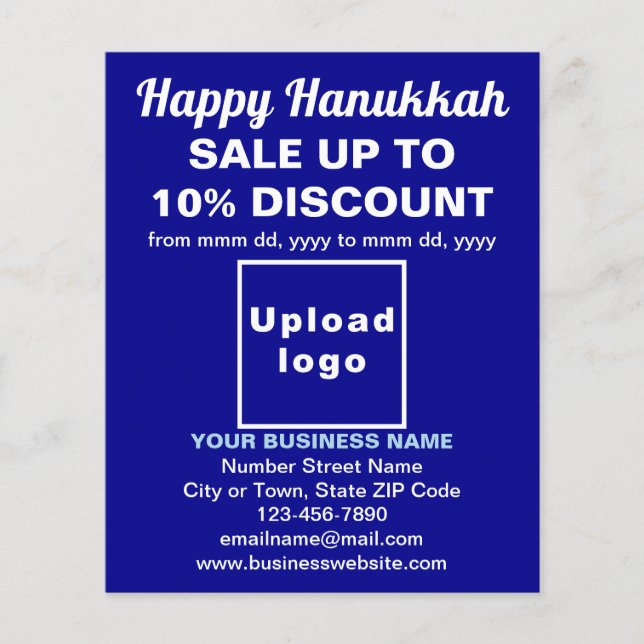 Verkauf von Hanukkah auf blauem Flyer (Vorne)
