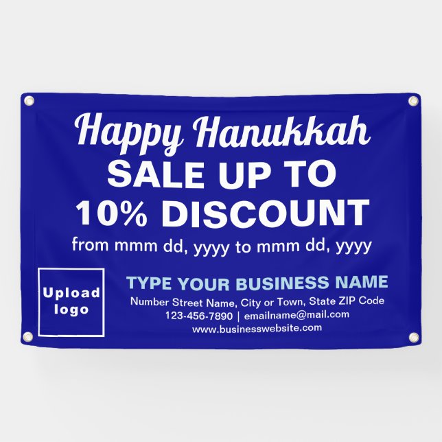 Verkauf von Hanukkah auf dem Blue Rectangle Banner (Horizontal)