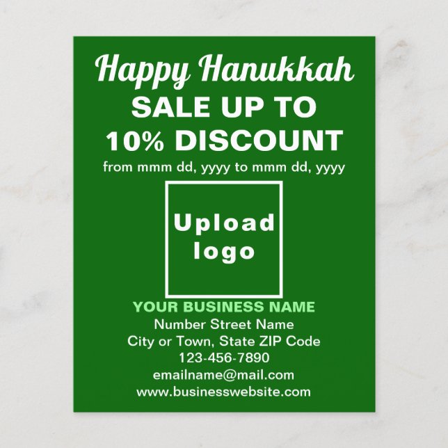 Verkauf von Hanukkah auf grünem Flyer (Vorne)
