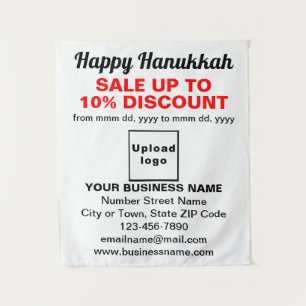 Verkauf von Hanukkah auf weißem Band Wandteppich