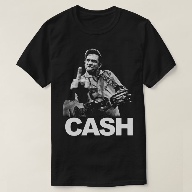 Verkauf von Johnny Cash mit HIs Guitar und Middle  T-Shirt (Design vorne)