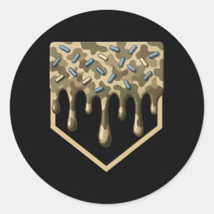 Verkauf von Tropfen Camouflage Zuhause Plate Boys  Runder Aufkleber