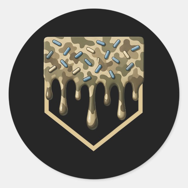 Verkauf von Tropfen Camouflage Zuhause Plate Boys  Runder Aufkleber (Vorderseite)