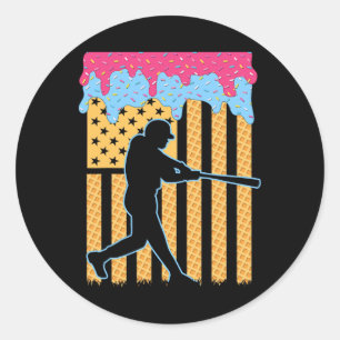 Verkauf von Tropfen T Boys Ice Cream American Flag Runder Aufkleber