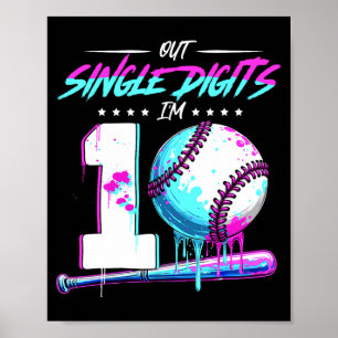 Verkaufe 10 Jahre alte Geburtstags-Doppelziffern 1 Poster