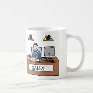 Verkäufe beruflich - personalisierte Cartoon-Tass Tasse
