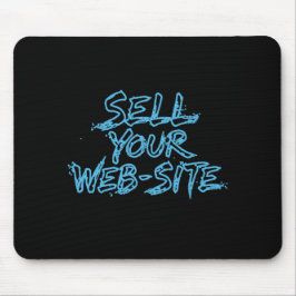Verkaufe deine Webseite Blue Tech Typografie Mousepad