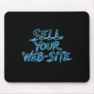 Verkaufe deine Webseite Blue Tech Typografie Mousepad