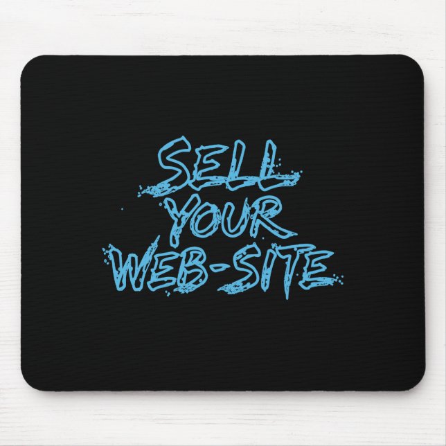 Verkaufe deine Webseite Blue Tech Typografie Mousepad (Vorne)